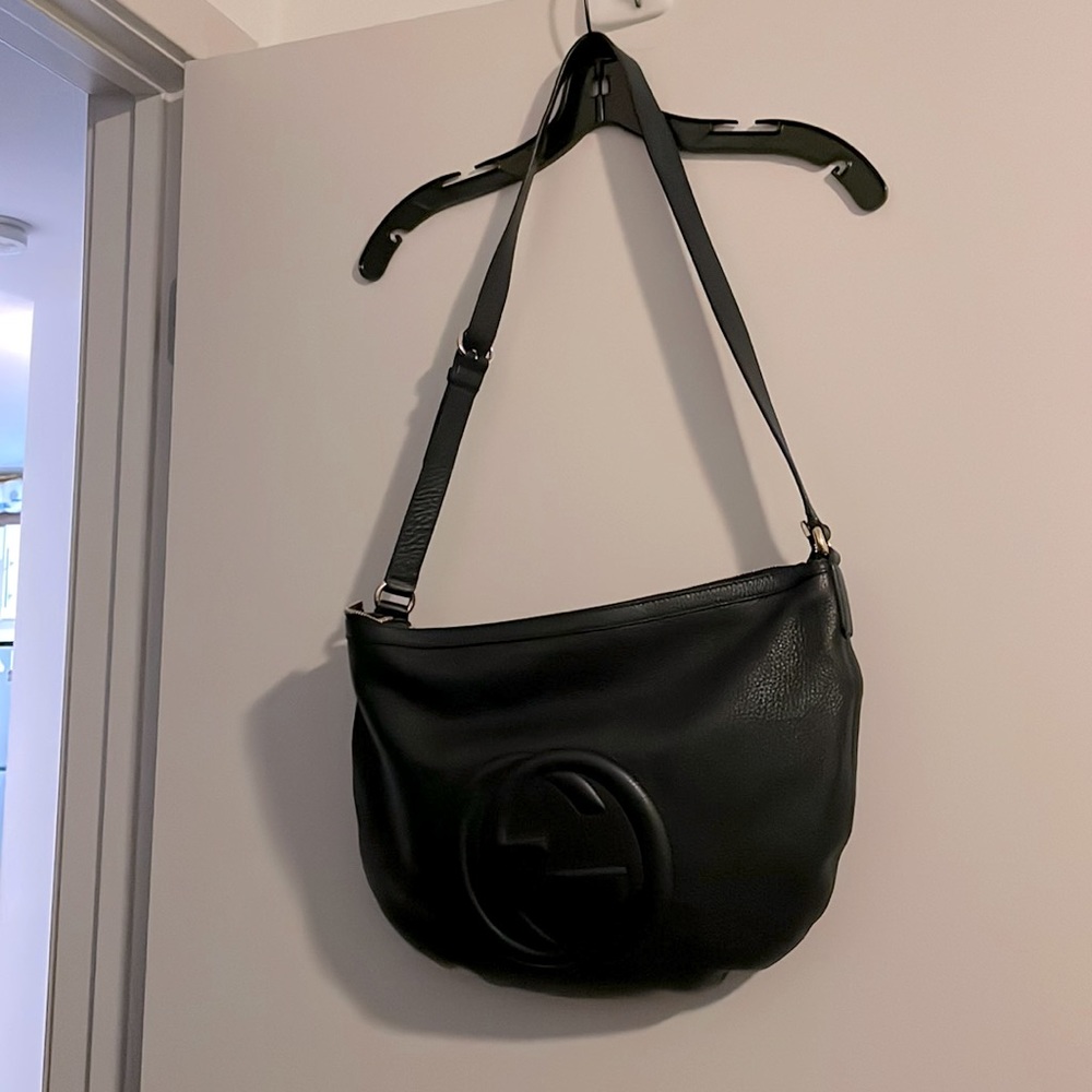 Navy Blue Gucci Crescent shaped Crossbody bag